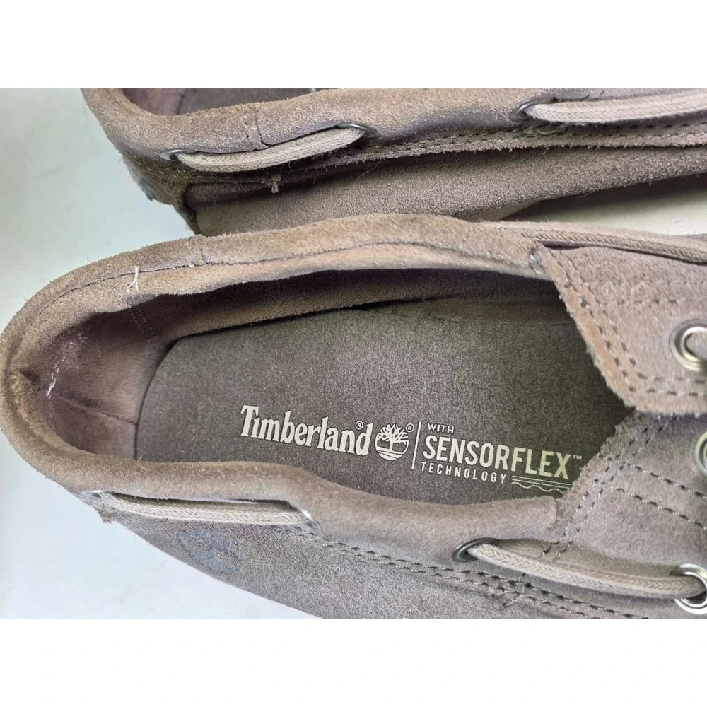 Timberland SensorFlex Men's Loafers Size 11 Gray Suede Boat Deck Casual Shoes‎
